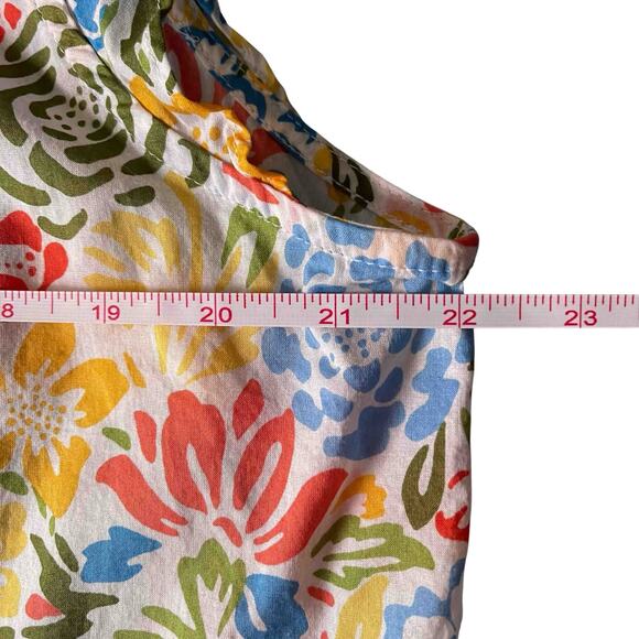 Talbots Women's Blossom Garden Shell Top White Multi Floral Print Cotton Size XL - Picture 6 of 7